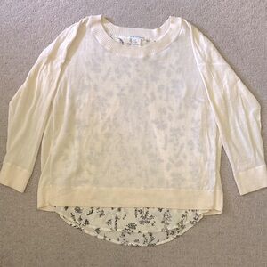 CLUB MONACO cream wool & silk layered sweater, Small.